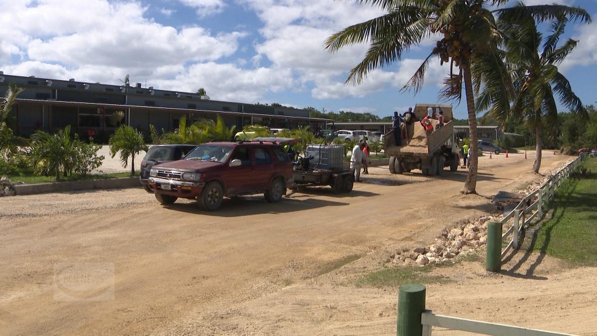 Road repair works at Swanson complex