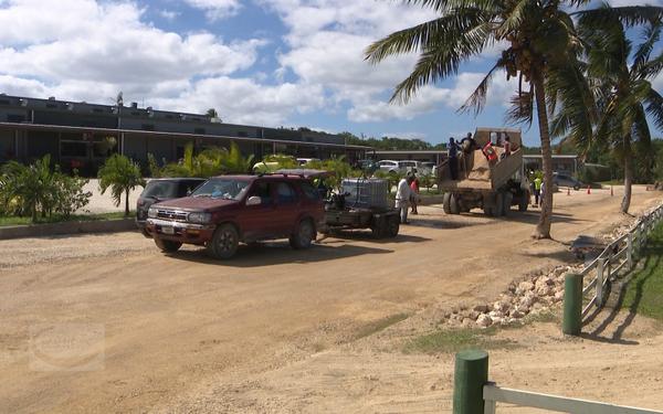 Road repair works at Swanson complex