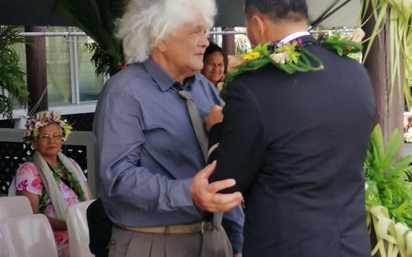Conservationist Misa ‘Kanui’ Kulatea (NCSS) is awarded the Niue Community Services Star.