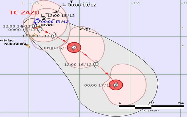 Tropical Cyclone Zazu: Blue Alert issued for Niue