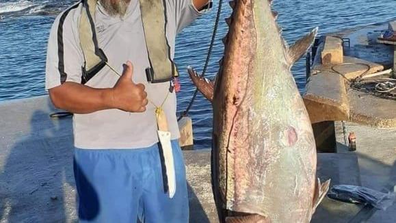 Sima’s Big Catch 54.4 kg dogtooth (valu) tuna caught yesterday.