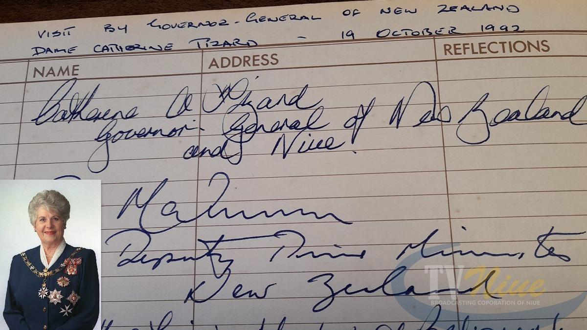 Premier Tagelagi’s message of condolences at the passing of former NZ and Niue Governor-General Dame Catherine Tizard
