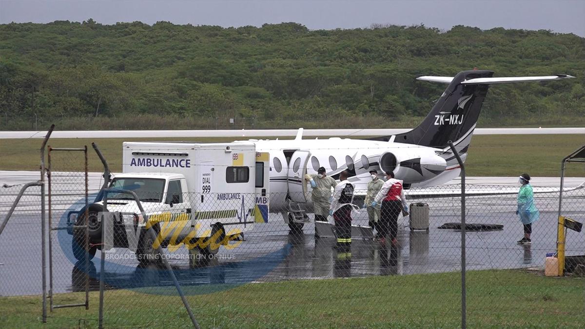 Former Premier Hon. Young Vivian on a medivac flight to New Zealand this afternoon.
