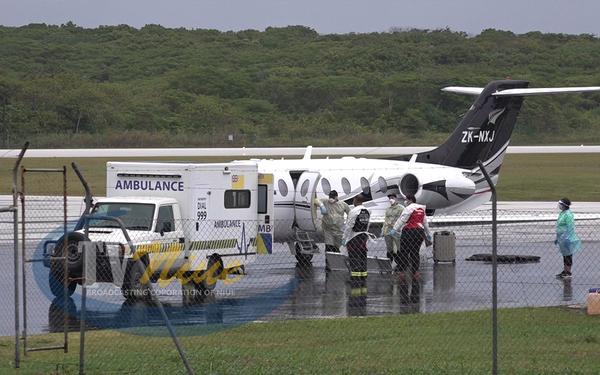 Former Premier Hon. Young Vivian on a medivac flight to New Zealand this afternoon.