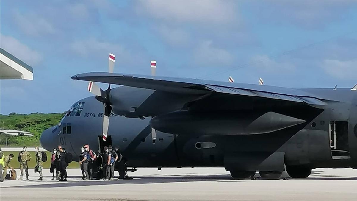 C-130 Hercules with the NZ Medical assistance team and new generator landed