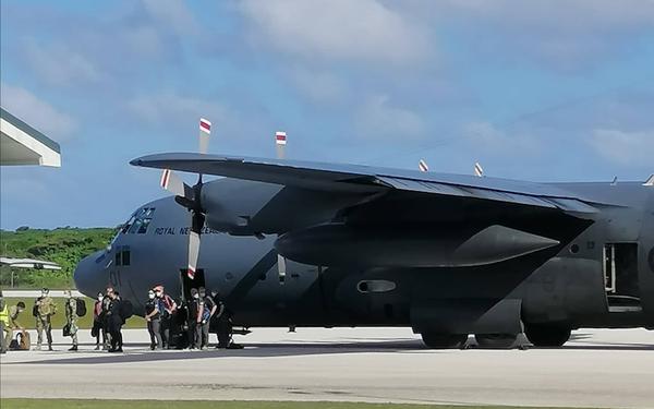 C-130 Hercules with the NZ Medical assistance team and new generator landed