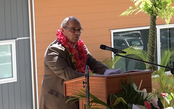 Minister Aupito William Sio impresses the crowd with his speech at the constitution celebrations announcing additional $22.4 million