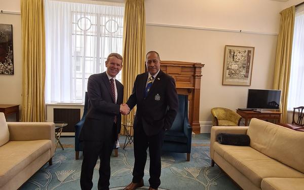 <strong>Premier Tagelagi in Wellington this week meets Prime Minister Hipkins</strong>