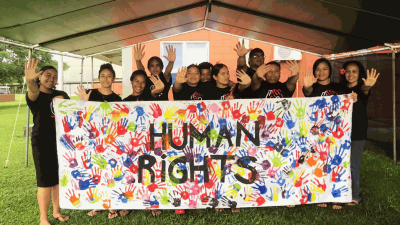 Niue High School students on “Human Rights come with Responsibilities” campaign last week