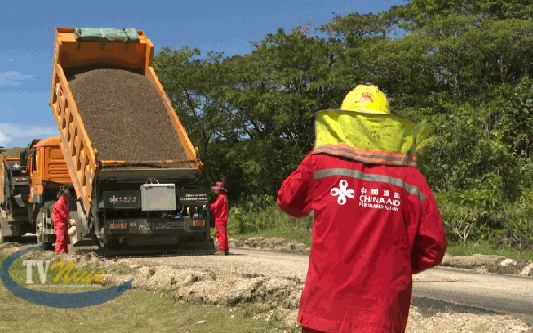 Road works continues from Tamakautoga top road to Airport