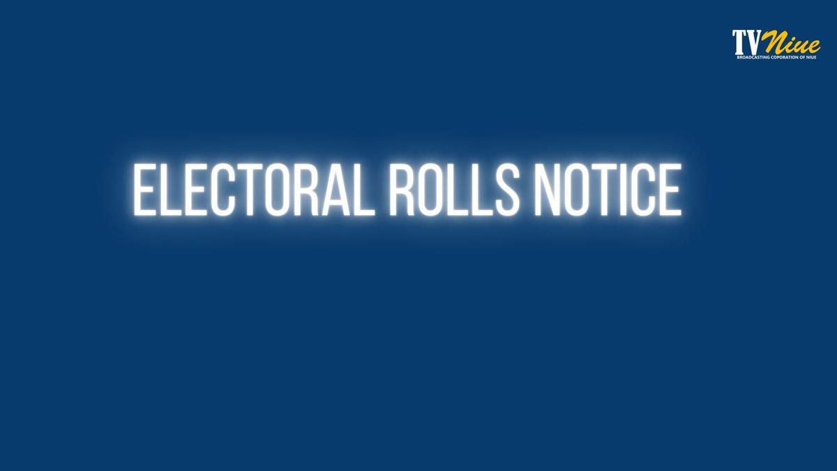Electoral Rolls are now open for Respective villages in Niue