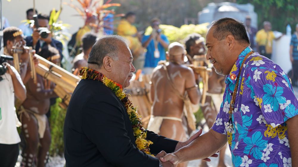 Prime Minister Tagelagi at the 54th Pacific Leaders Summit in Honiara